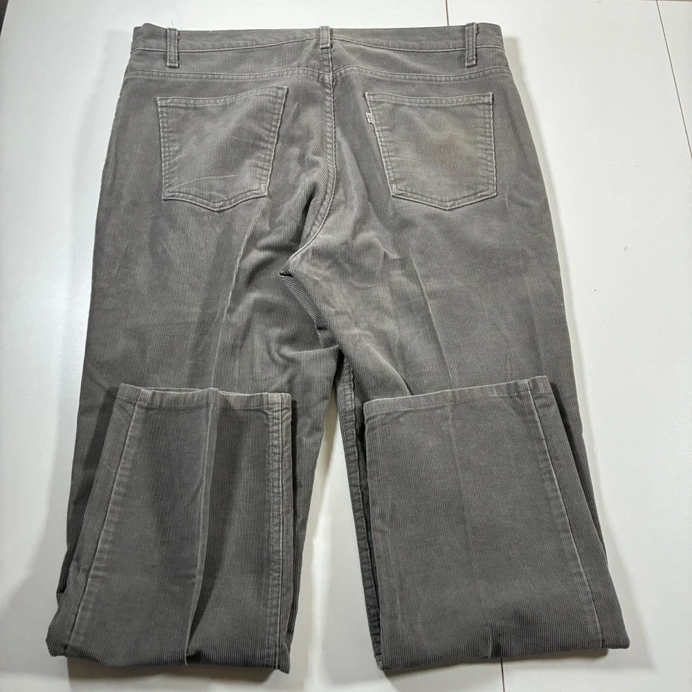 Vintage Levi's 515 Corduroy Pants 38x29 Gray Made in USA Pinwale 80s (Tag 40x32)